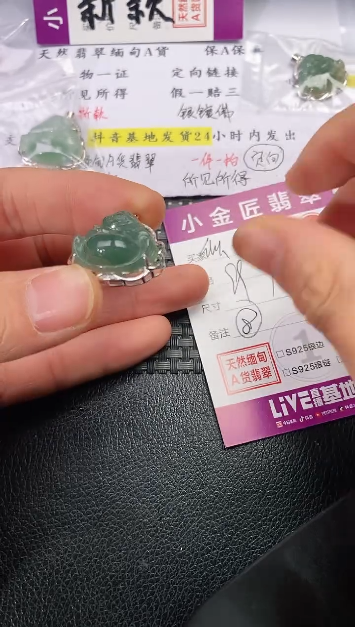 颈饰银S925镶嵌翡翠似**华99