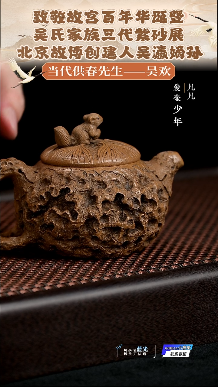 茶壶紫砂CY128吴欢松鼠供春二式老段泥220