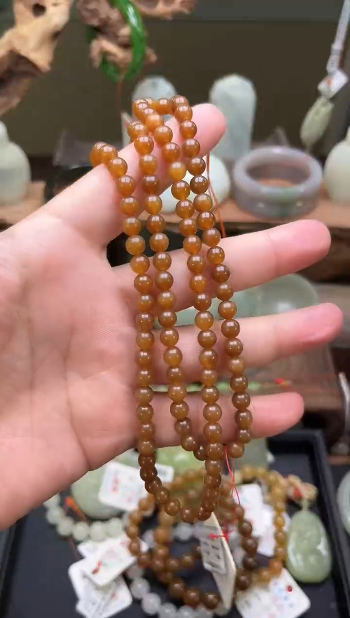 【闪购商品】和田玉项链未镶嵌卡6且末金山糖 108项链9007776