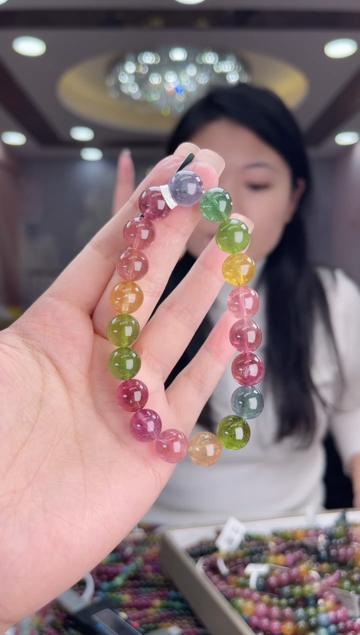 /未镶嵌碧玺10mm+碧玺单圈多样性发货