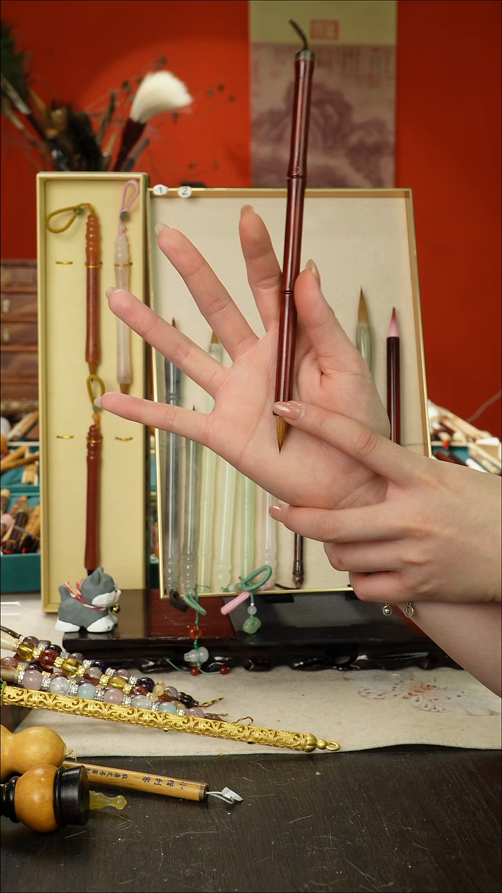 闪56孤品高货毛笔链接 清水试笔 蘸墨不退