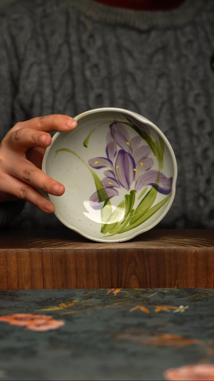 瓷片釉下彩手工手绘同款陶器