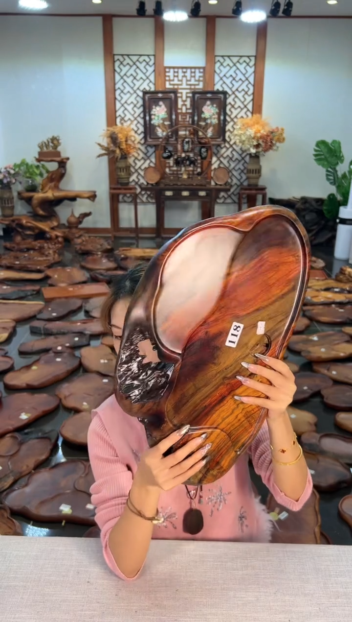 【闪购商品】交趾黄檀（大红酸枝）茶盘118