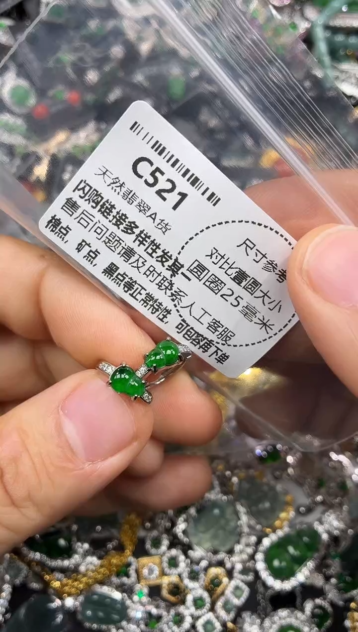 颈饰未镶嵌翡翠C521耳扣