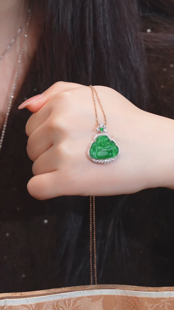 【闪购商品】翡翠吊坠(不含链)18K金镶嵌多样性发@@W8755