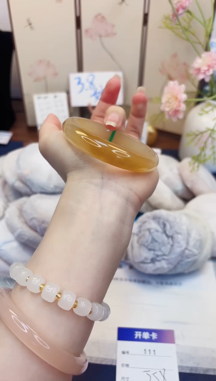 【闪购商品】石英质玉手镯未镶嵌111-财气镯-圈口55