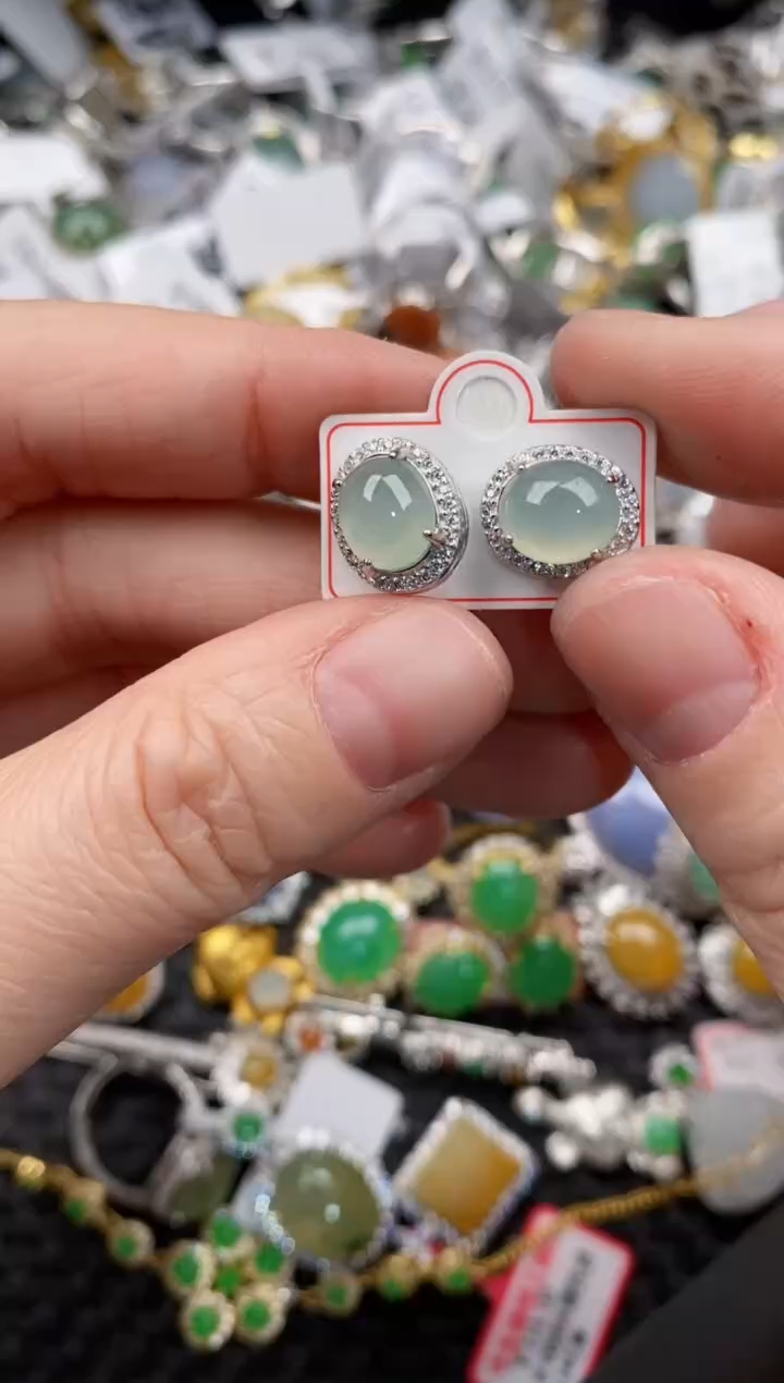 银S925镶嵌戒指翡翠12                  5