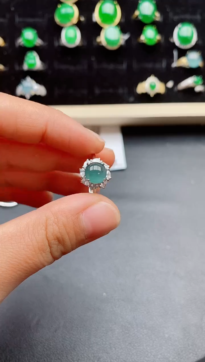 【闪购商品】翡翠戒指银S925镶嵌12121