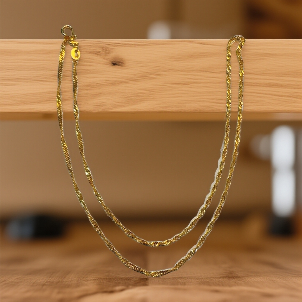 项链 D6X057古法水波纹项链多样性发货