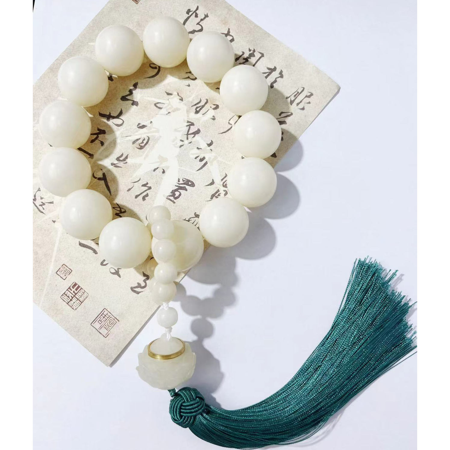 ［毕业级］原生态大白菩提根手串手持车挂超大果流苏款送4瓶香