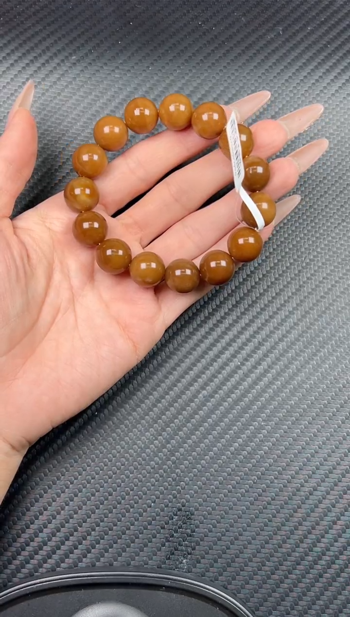 未镶嵌手串和田玉若羌微色差卡14J