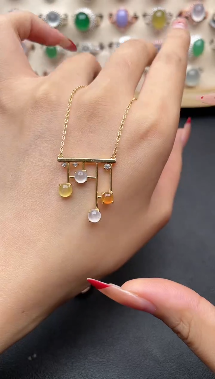 【闪购商品】翡翠颈饰银S925镶嵌一物一证一礼盒