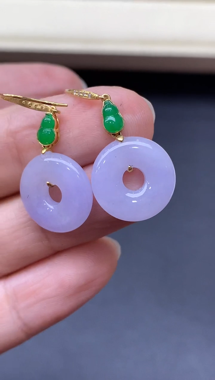 18K金镶嵌翡翠耳饰509-中国好珍宝