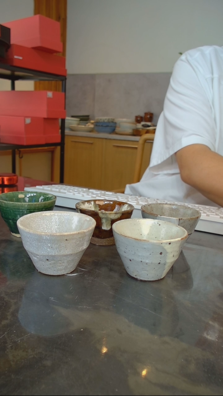 日本原产无铅釉陶杯5只