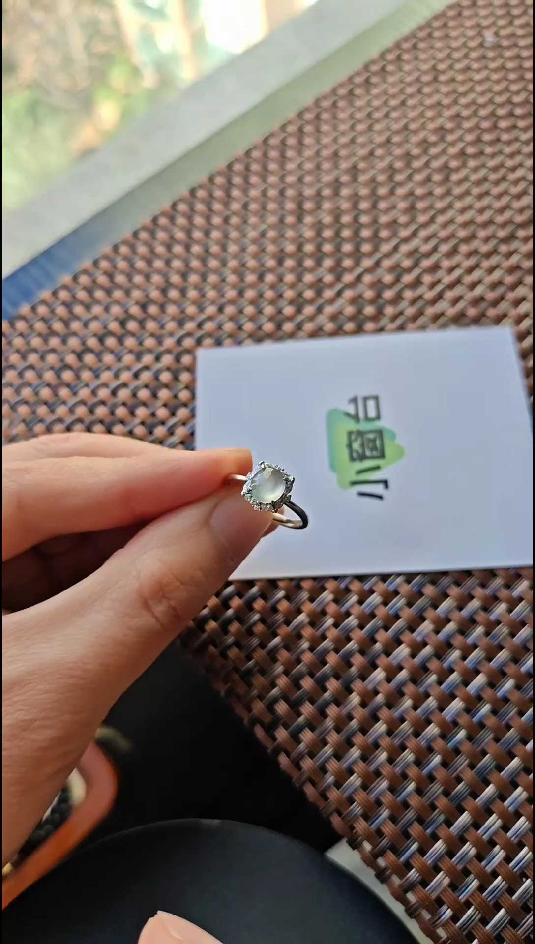 【闪购商品】翡翠戒指银S925镶嵌翡翠戒指S925银镶嵌