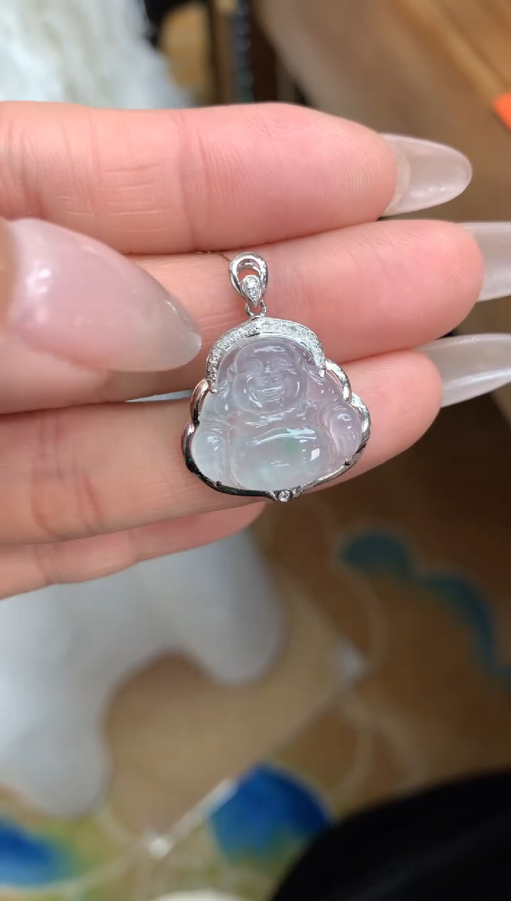 【闪购商品】翡翠颈饰18K金镶嵌佛公