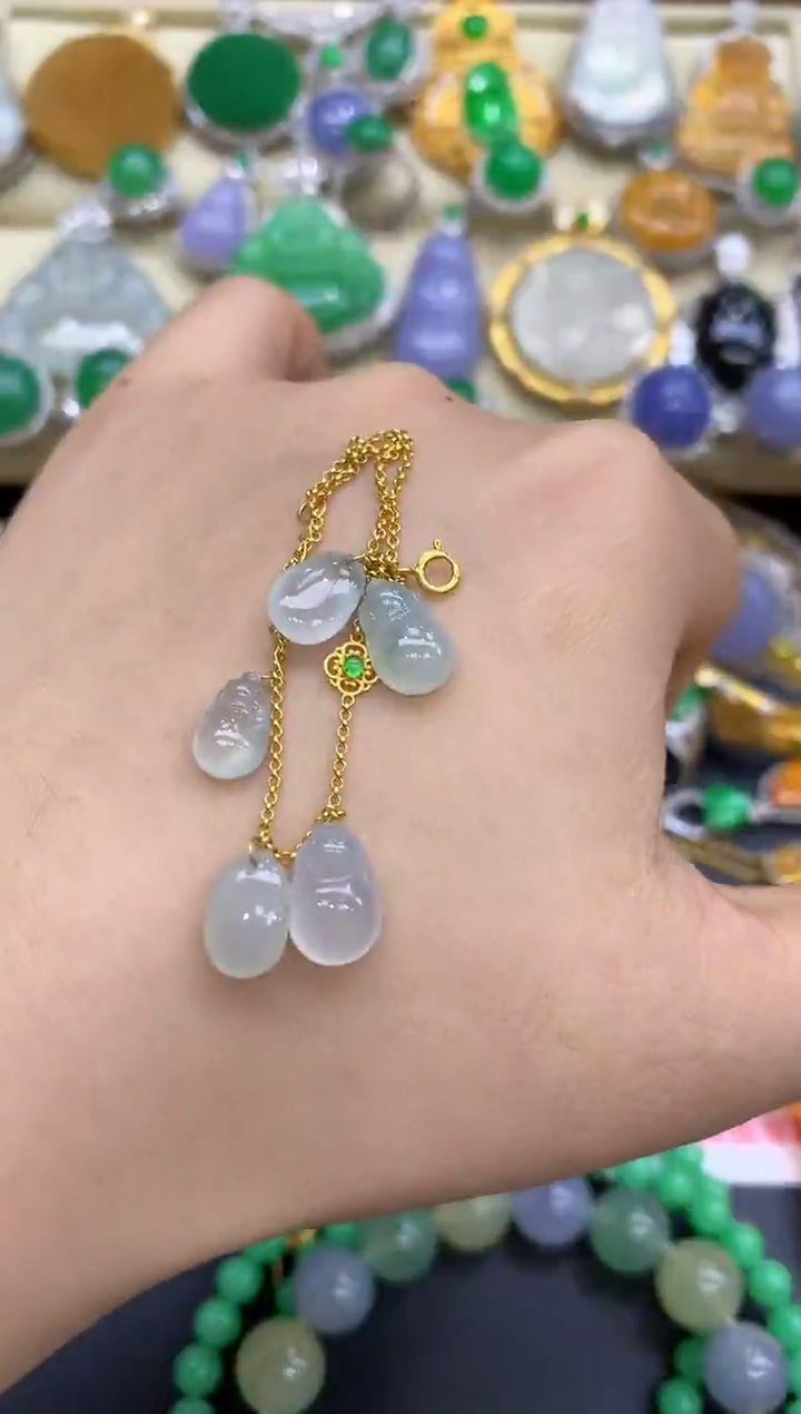 18K金镶嵌手链翡翠131-中国好珍宝