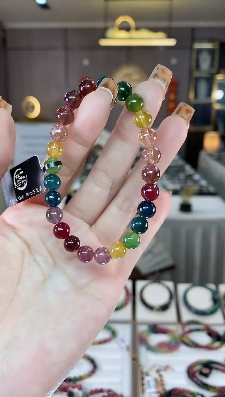 【闪购商品】碧玺单圈手串7mm+未镶嵌一物一证dan