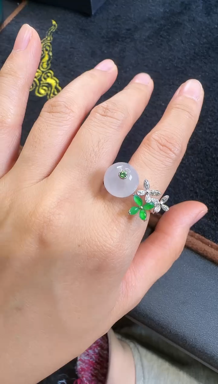 【闪购商品】翡翠戒指18K金镶嵌00007900