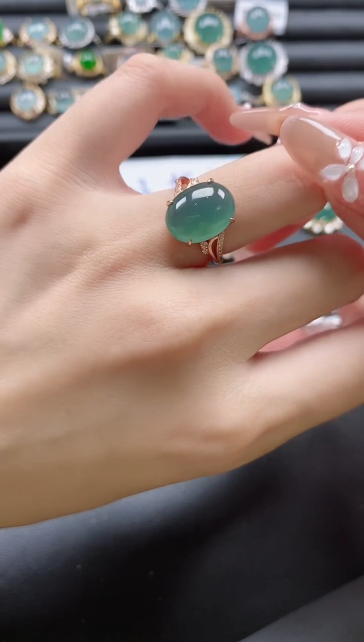 【闪购商品】翡翠戒指银S925镶嵌51151