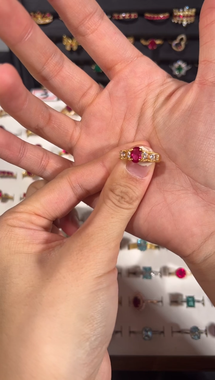 【闪购商品】红宝石戒指银S925镶嵌6+5623