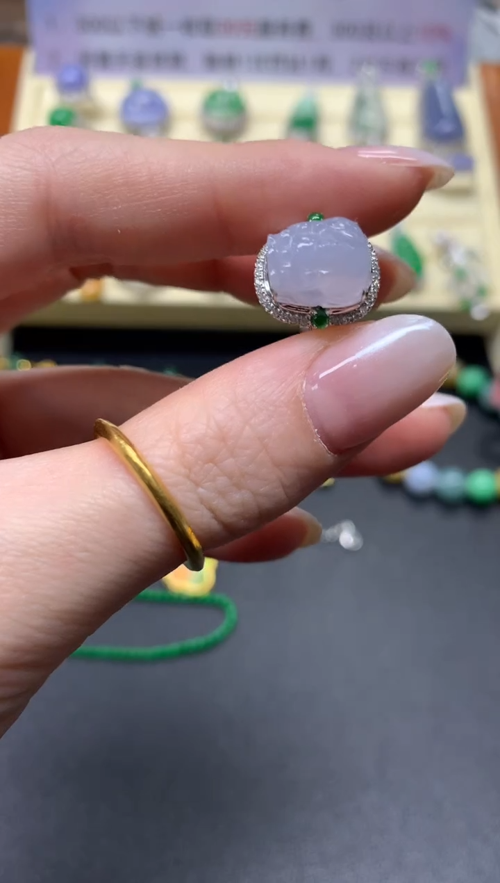 【闪购商品】翡翠戒指18K金镶嵌戒指|2980+298