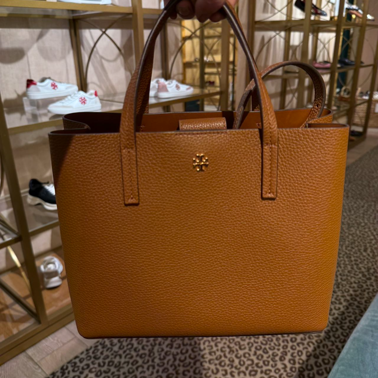 【预售】ToryBurch/汤丽柏琦店内现采BLAKE棕色小号手提托特包85985