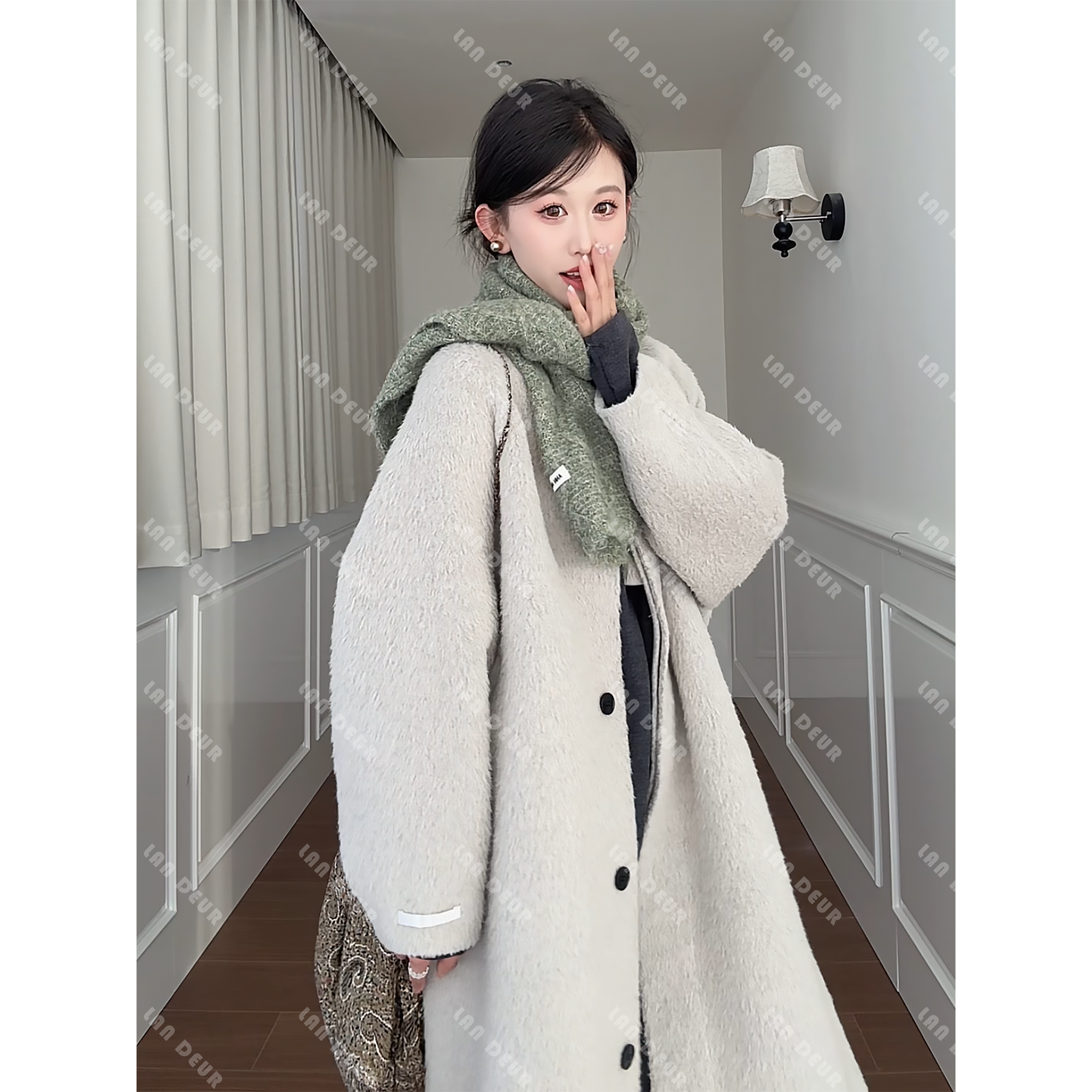 JIUJIU【浪漫邂逅】绵羊毛+羊驼毛氛围感简约百搭中长款毛呢外套