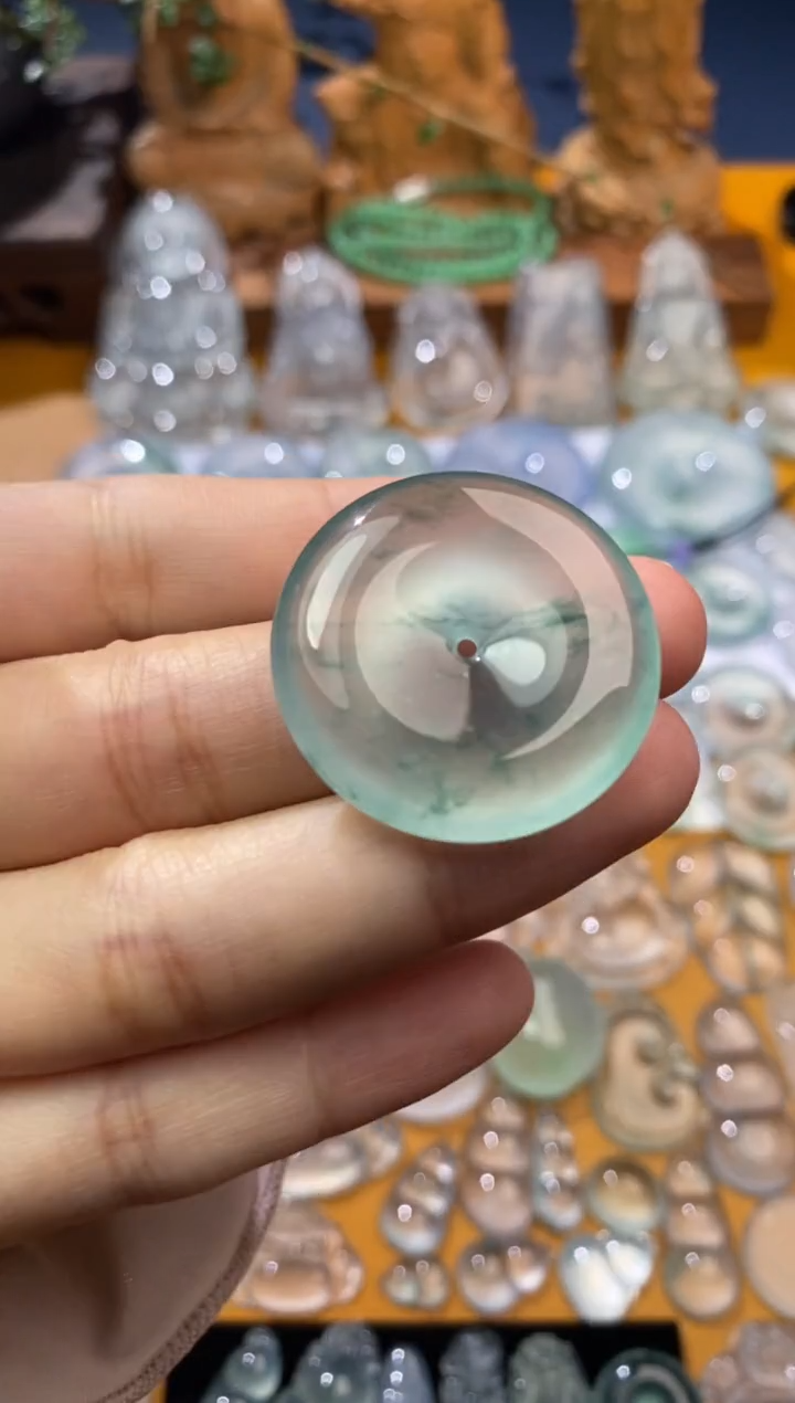 【闪购商品】定制翡翠未镶嵌平安扣29.8*5.9