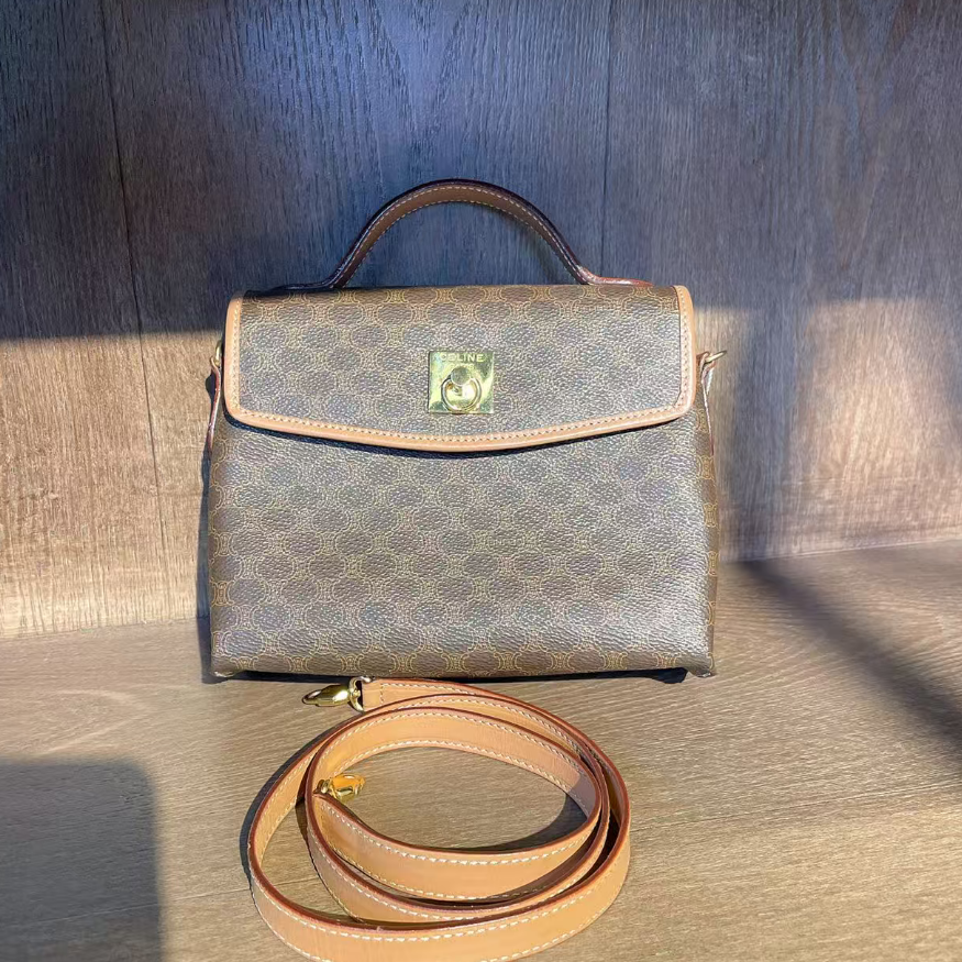 95新 Celine/思琳 赛琳单肩包19.5cm棕色BY02