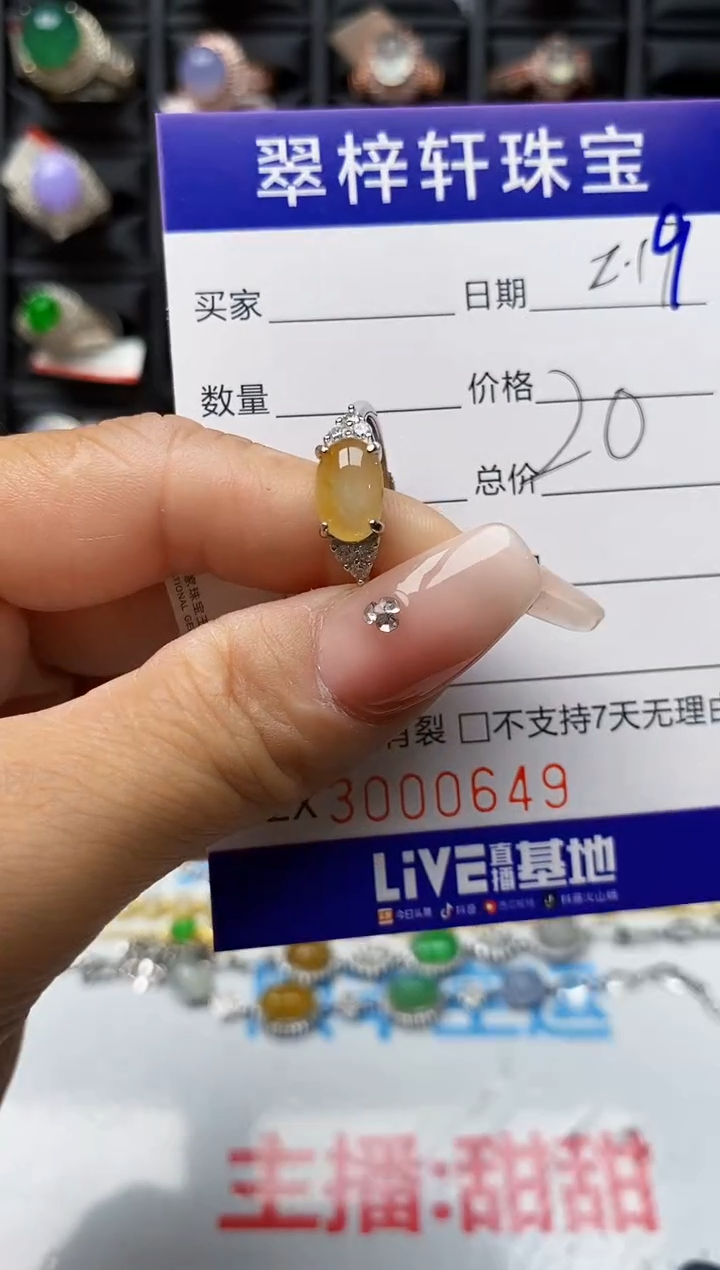 【闪购商品】翡翠戒指银S925镶嵌0649