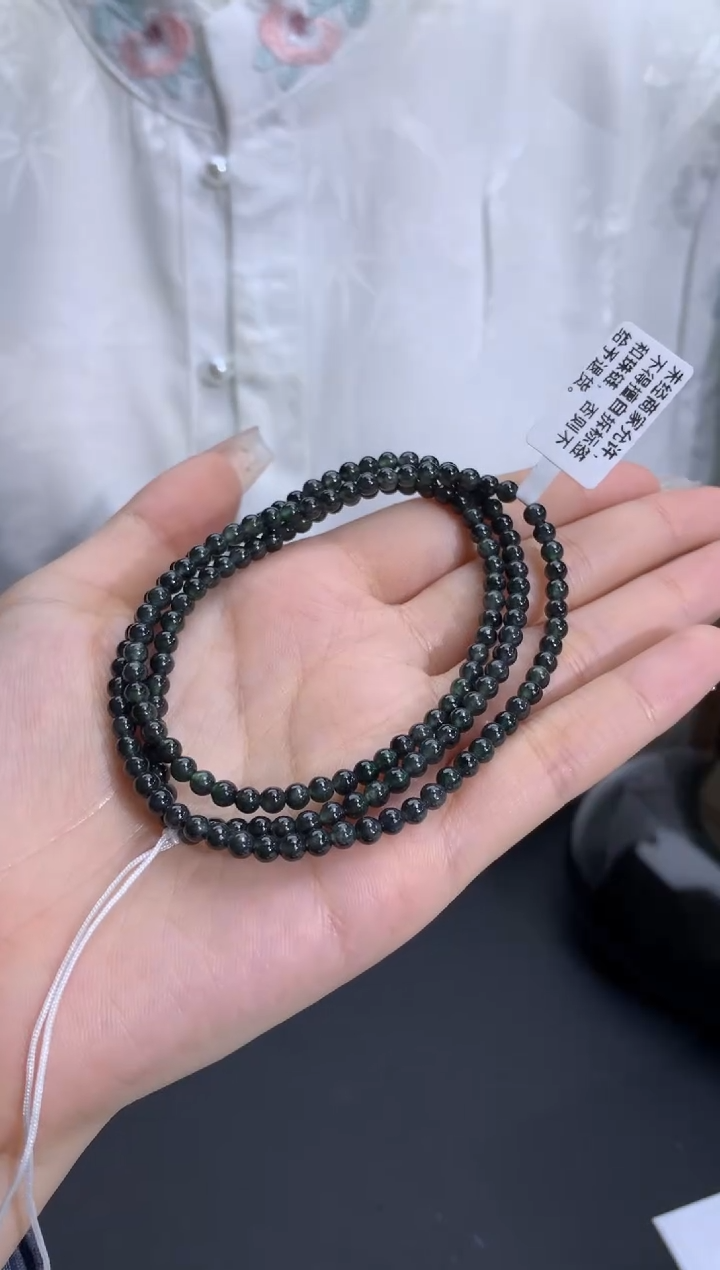 【闪购商品】翡翠手链未镶嵌卡3.8mm
