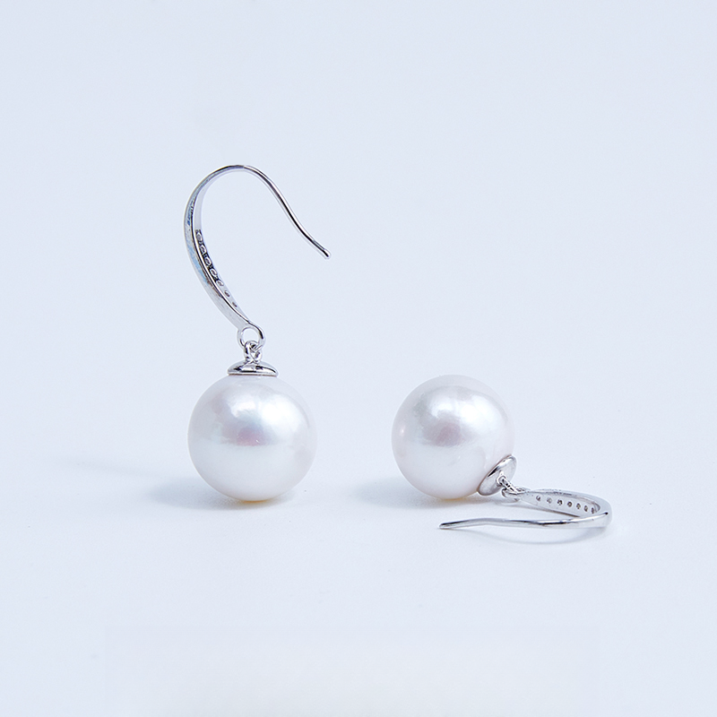 【乔森-甄香】天然淡水珍珠耳钩 10-11mm