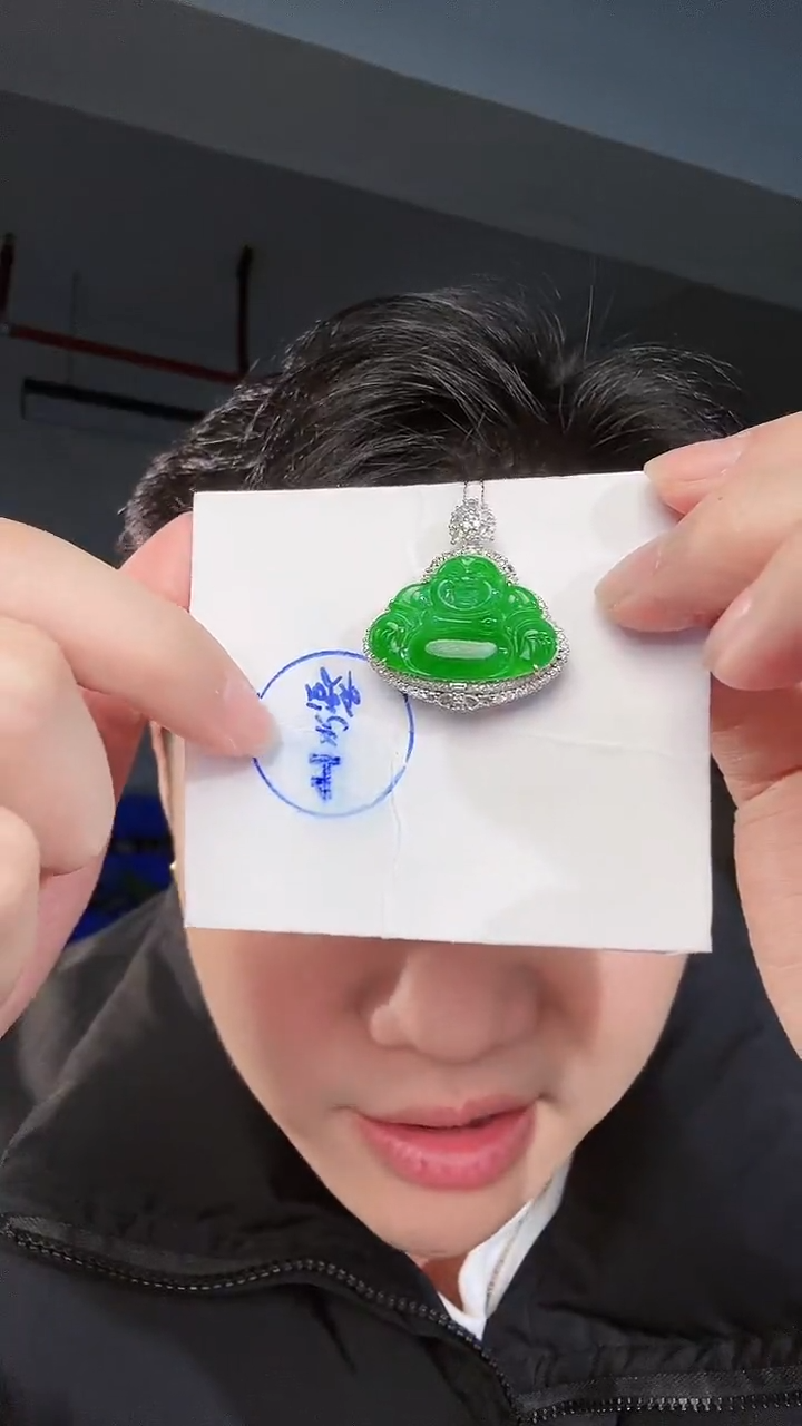 【闪购商品】翡翠颈饰18K金镶嵌 缅料A货翡翠/支持复检/一件