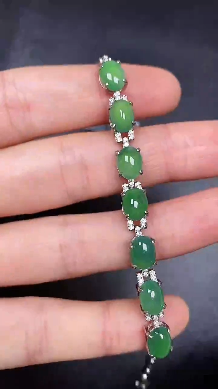 银S925镶嵌戒指翡翠3390