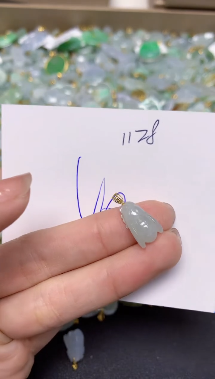 【闪购商品】翡翠颈饰18K金镶嵌天然翡翠A货