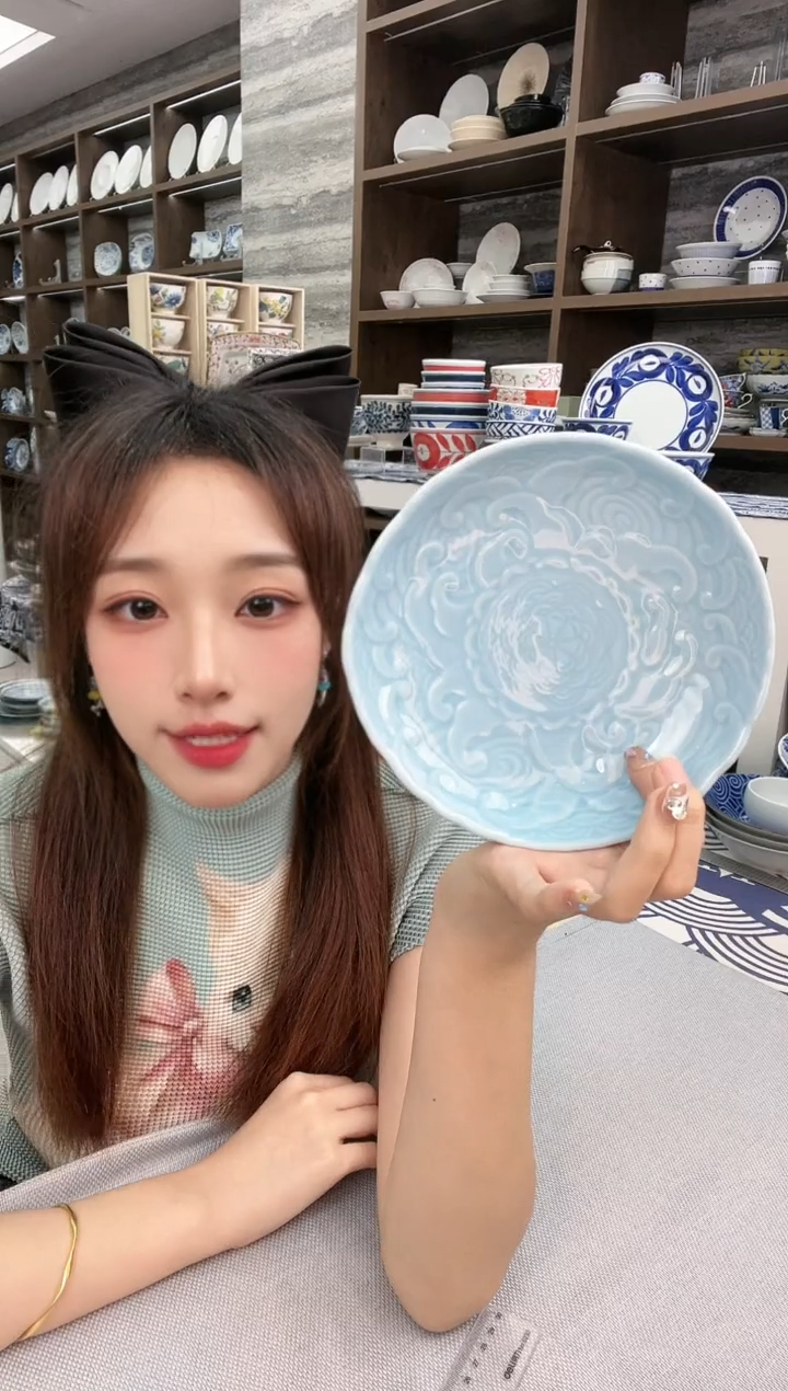 瓷青磁甜品盘15.5cm一支HS015