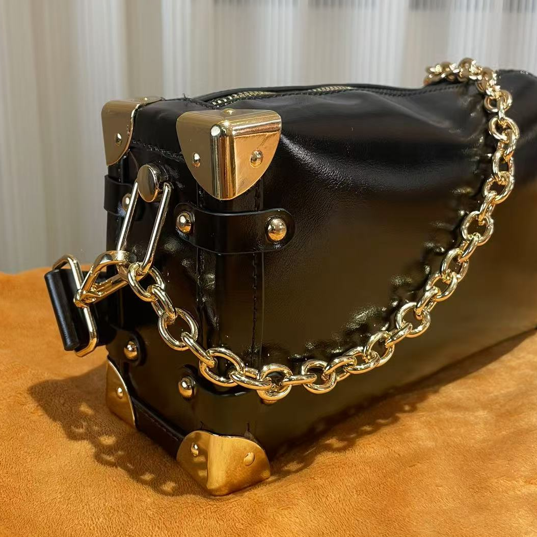 HIRMRIS手工真皮包550699-黑  黑金长盒子