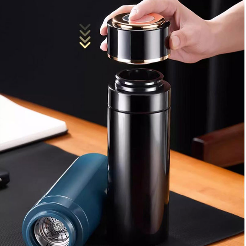 玉金晶316不锈钢保温杯车载保温杯一键开盖茶水分离杯泡茶杯温杯