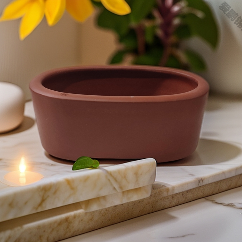 大号宜兴马槽盆椭圆形盆紫砂花盆椭圆形花盆紫砂盆家用腰圆特大