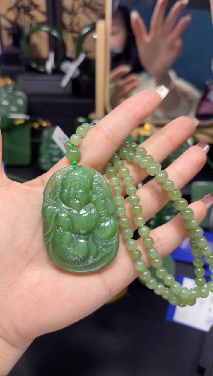 【闪购商品】和田玉（碧玉）吊坠(赠链)未镶嵌1