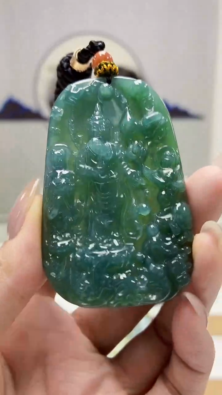 未镶嵌定制翡翠5160MM-毛货挂件29