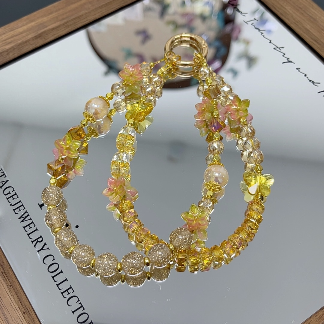 539编码【金盏花事】手机链原创手工diy手机壳防丢饰品包包钥匙挂件