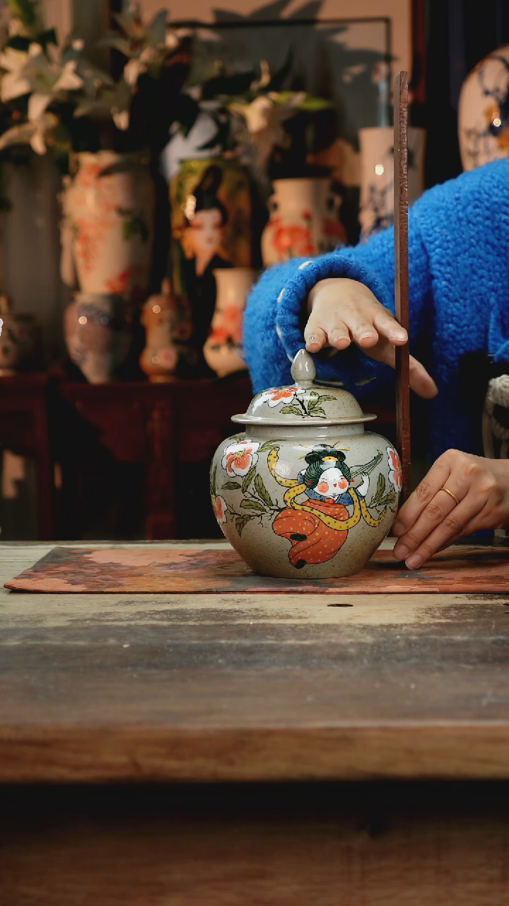 【闪购商品】瓷片景德镇纯手工釉下彩精品花瓶