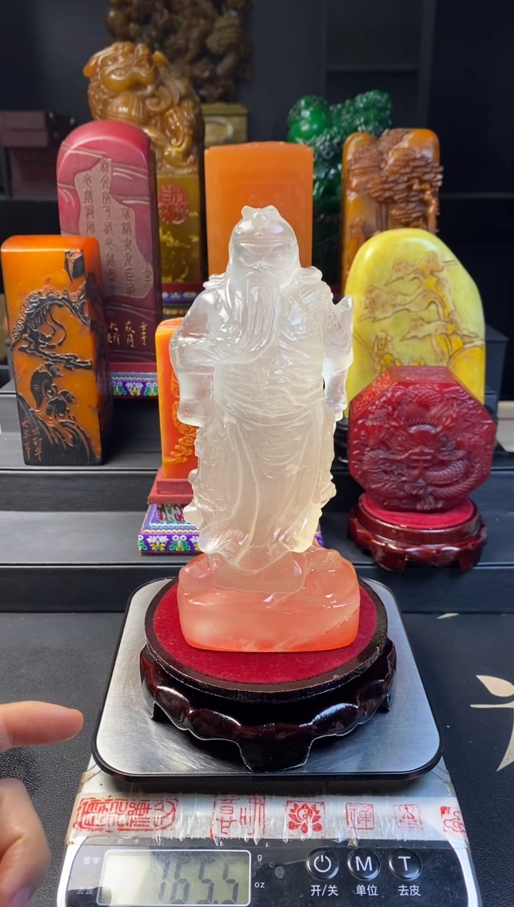 寿山石印石荔枝冻关公像 为君难