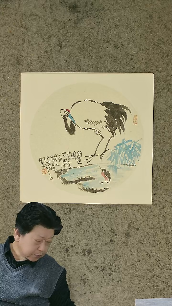 国画温德志老师 国画 禅意小品  50*50cm  卡纸