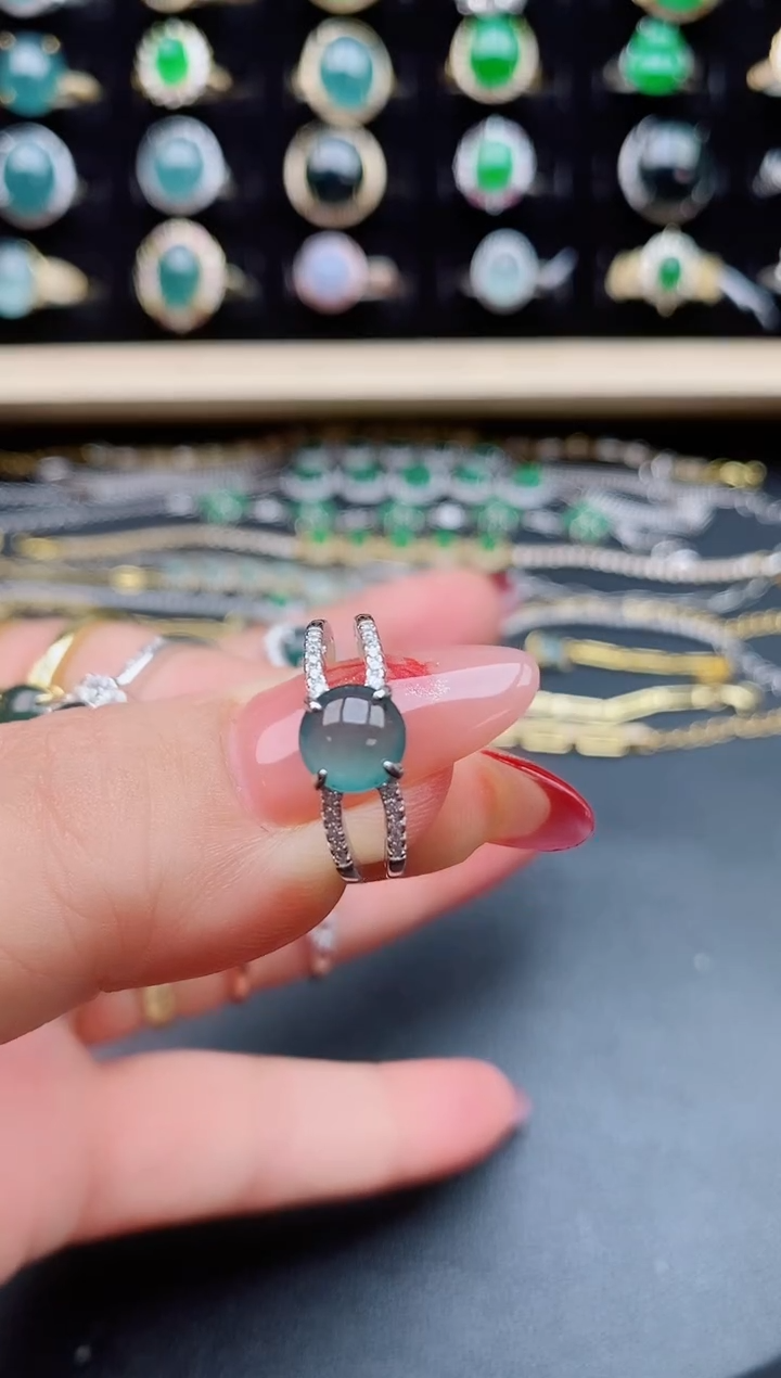 【闪购商品】翡翠戒指银S925镶嵌508850