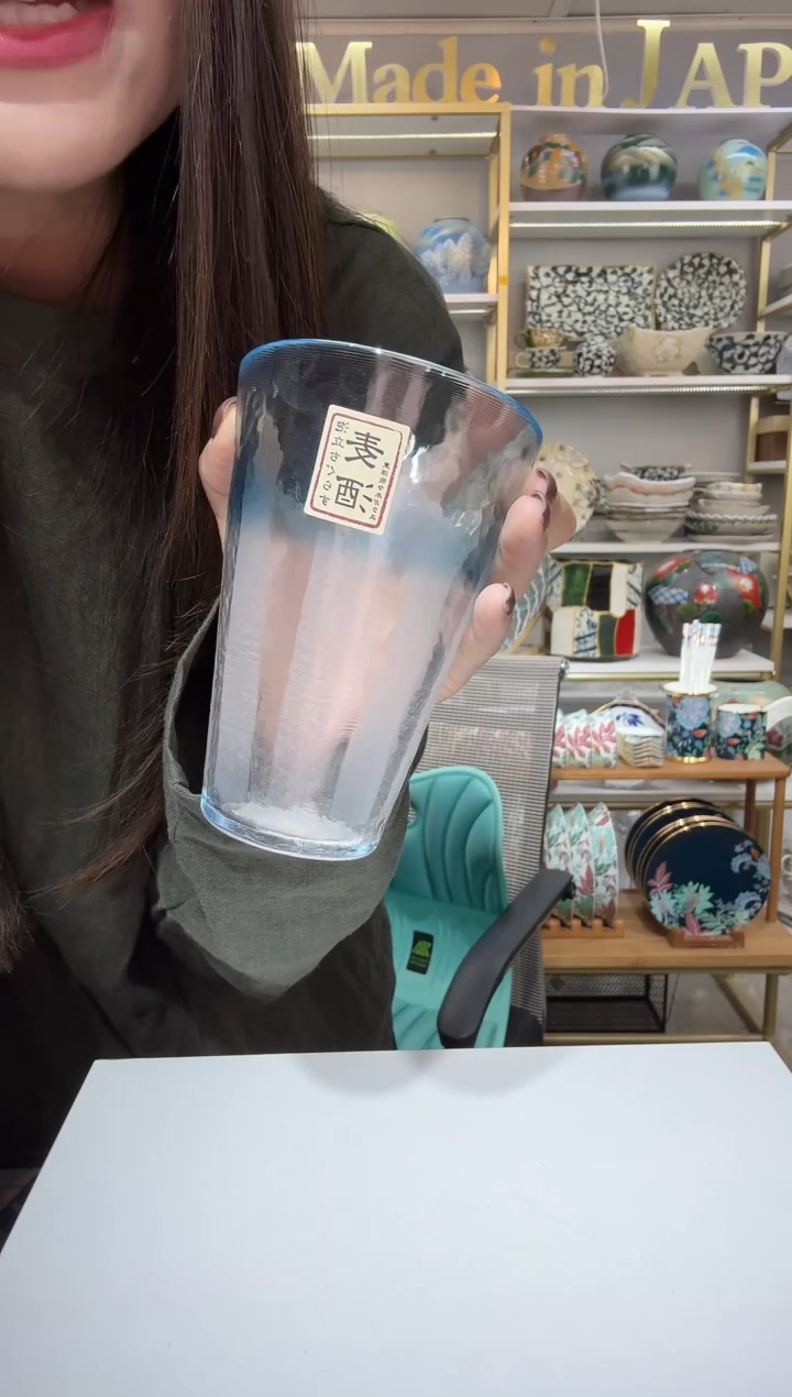 陶瓷400ml阔口杯-杯口淡蓝一只