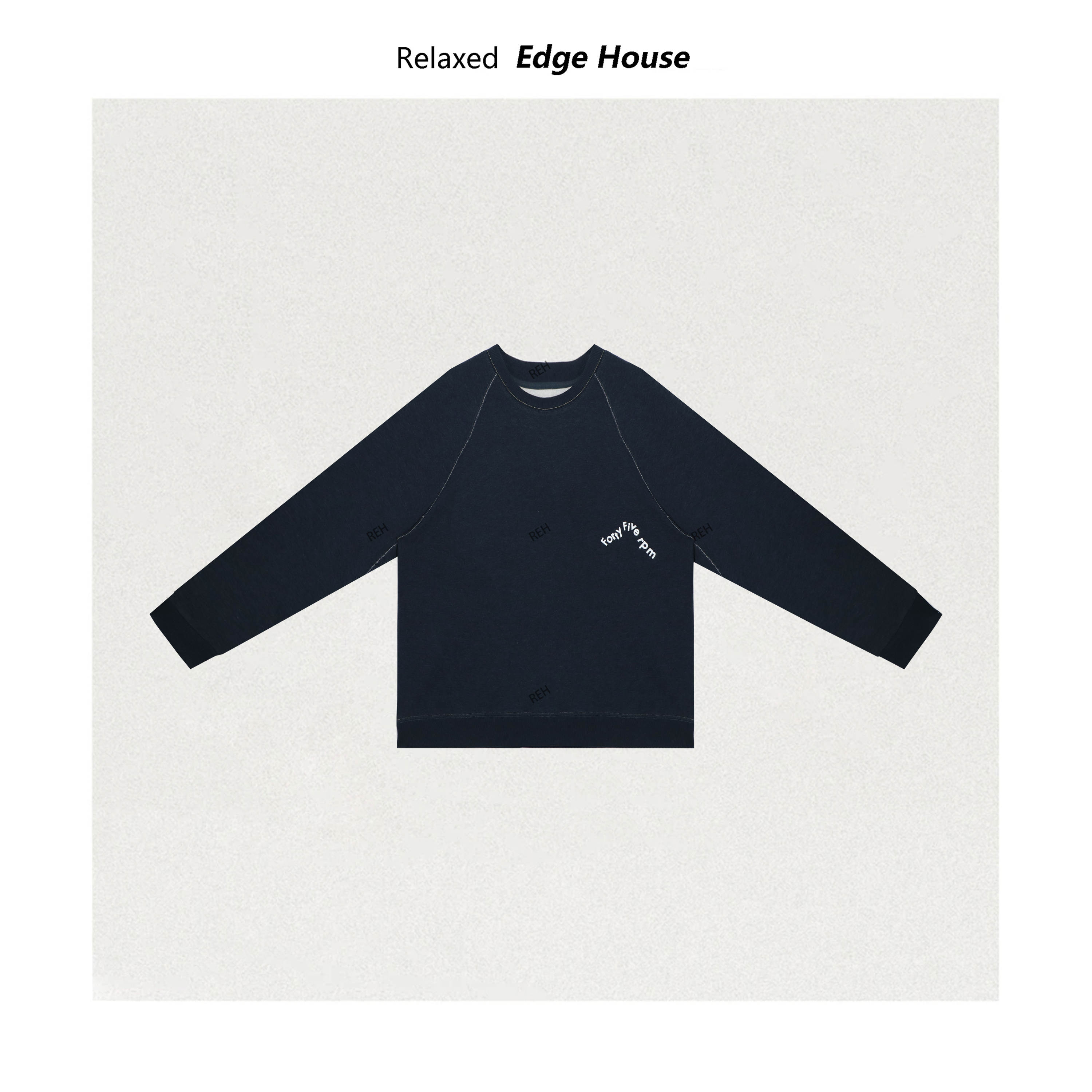  【嘻嘻家】日系慵懒 25FW字母R日系洗水休闲百搭长袖T恤45圆领