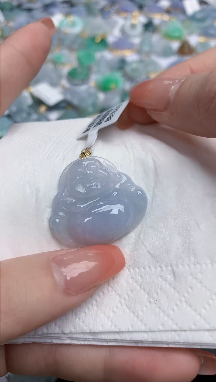 【闪购商品】翡翠颈饰18K金镶嵌天然缅甸翡翠A货